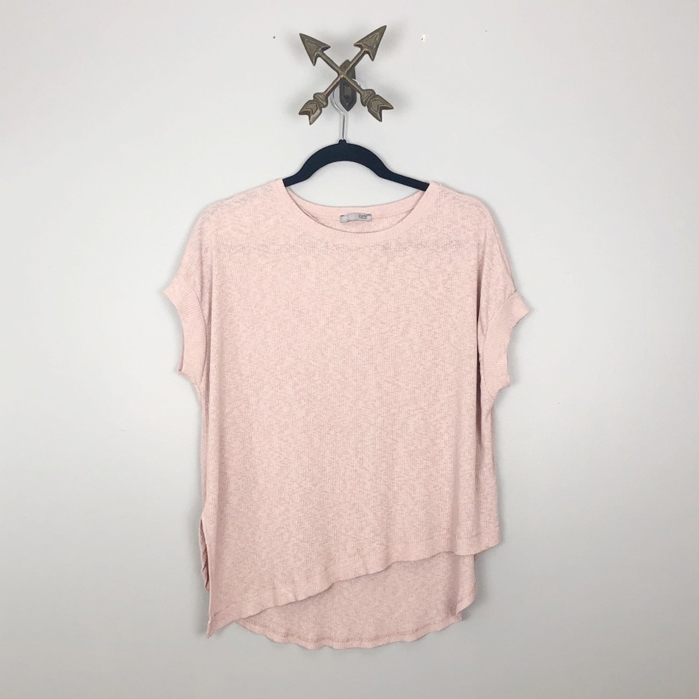 Zara Womens Basic Ribbed Blush Asymmetrical Top - Picture 4 of 8